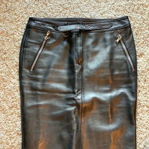 Leather pencil skirt